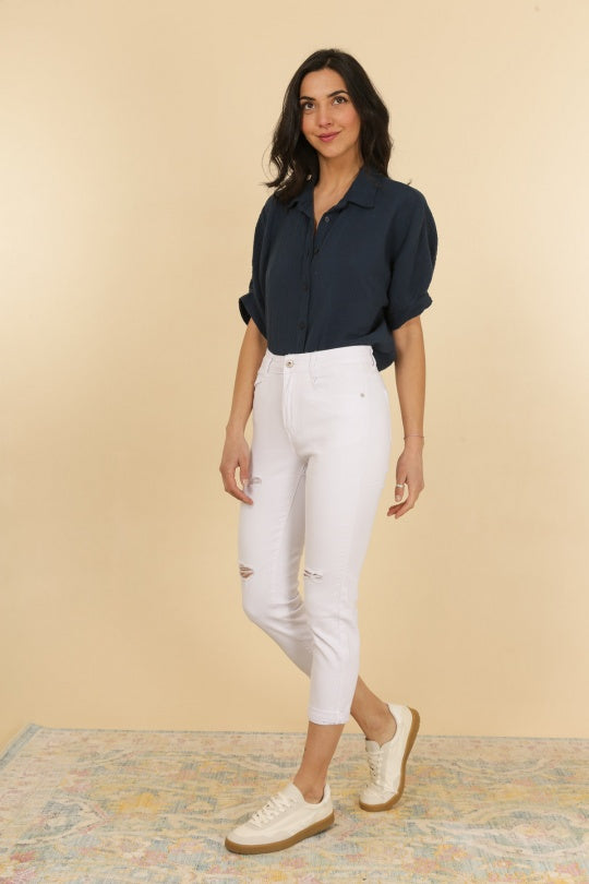 White cotton jeans