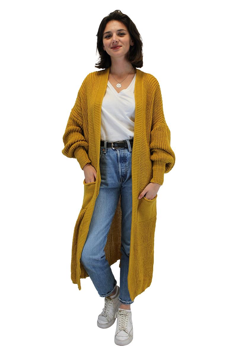 Mustard cardigan, one size fits 8\18
