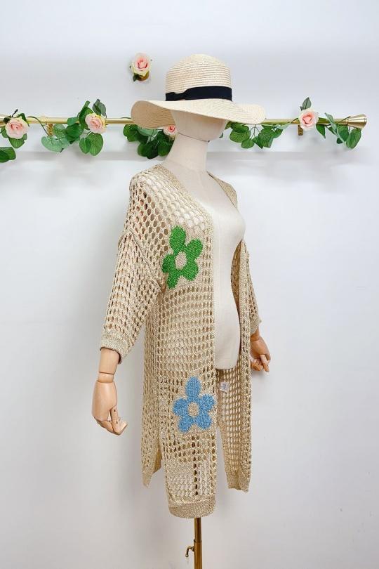 Nelly Gold crochet cardigan