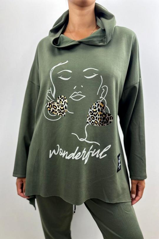 Khaki face tunic