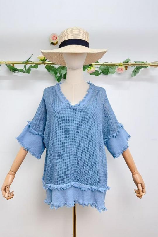 Leo raw edge top