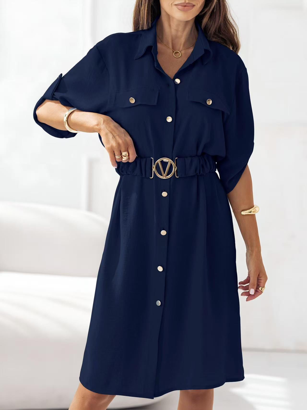 Sky belted dresses