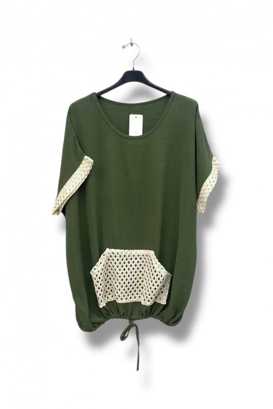 Sarah Khaki plus size top