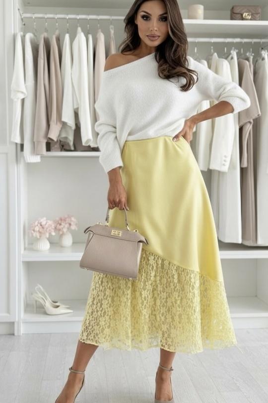 Yellow lace skirt