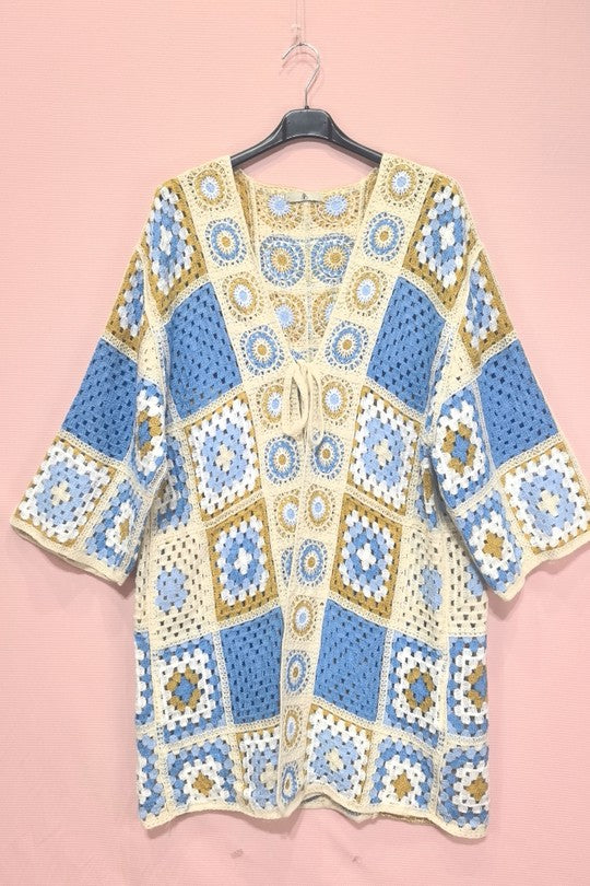 Maureen long line crochet cardigane