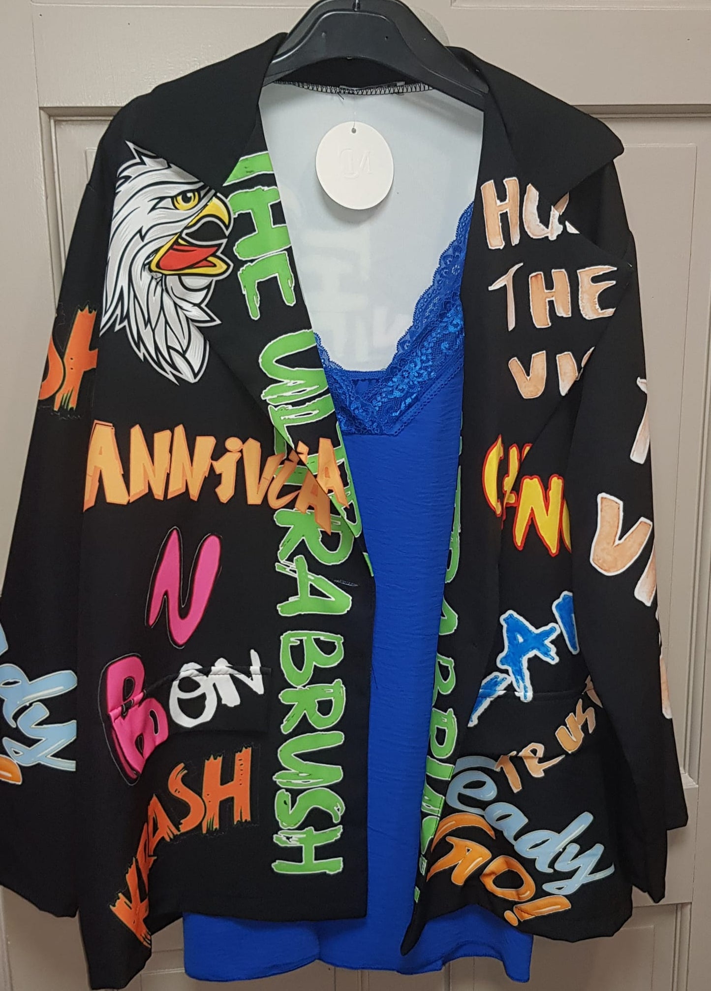 Plus size print blazer