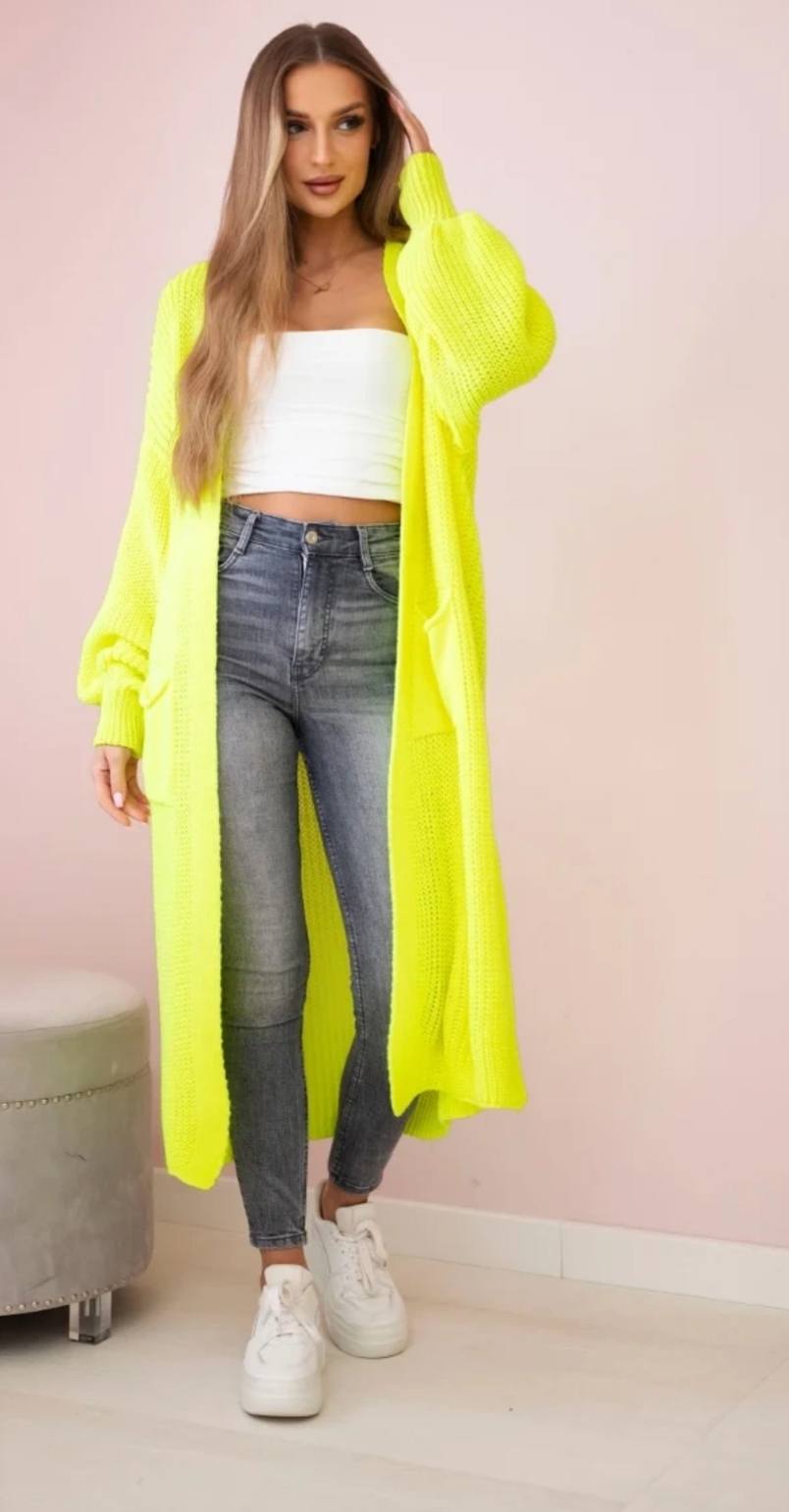 Lime coloured cardigan