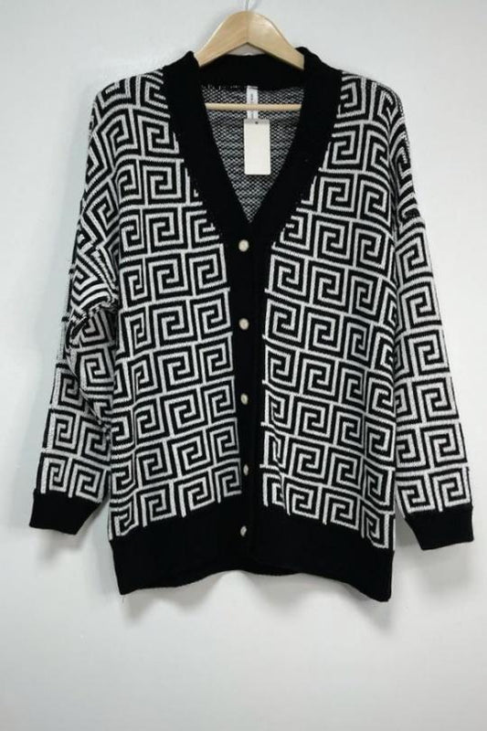 Pat Black and white cardigan