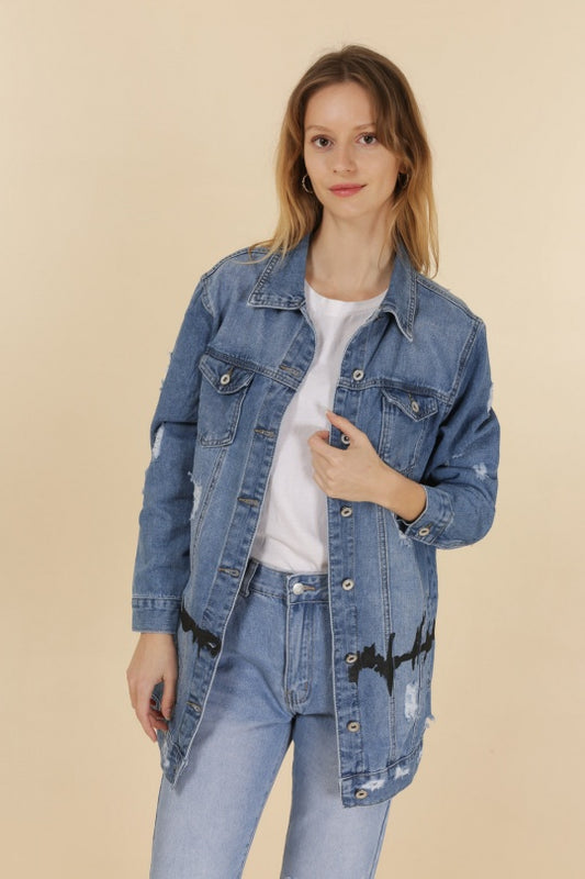 G smack ripped denim jacket