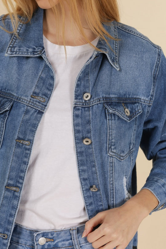 G smack ripped denim jacket