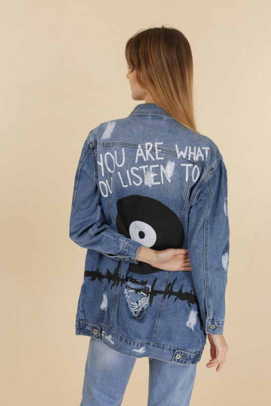 G smack ripped denim jacket