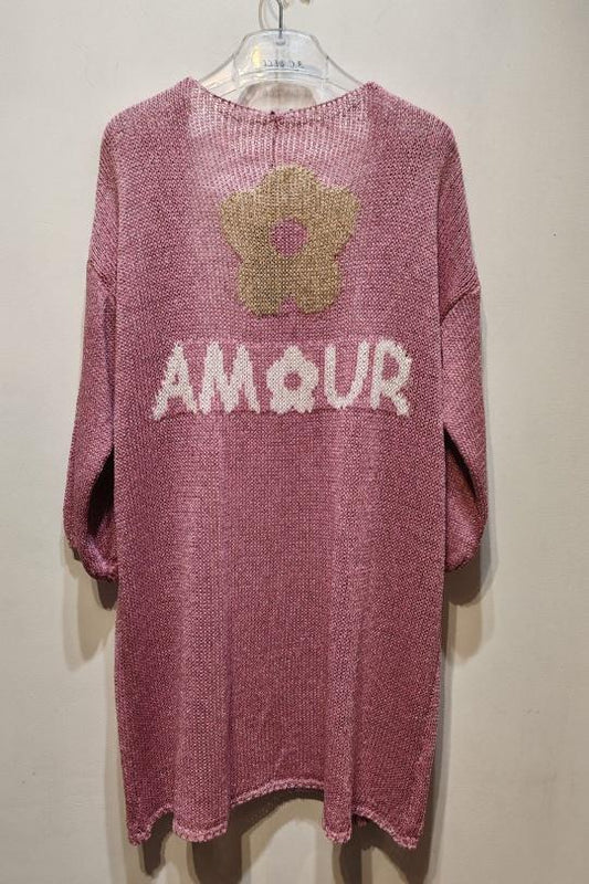 Amour pink cardigan