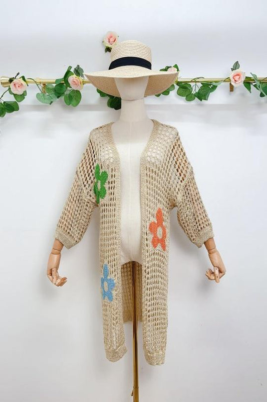 Nelly Gold crochet cardigan