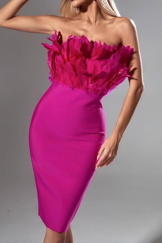 Amy Pink feather dress