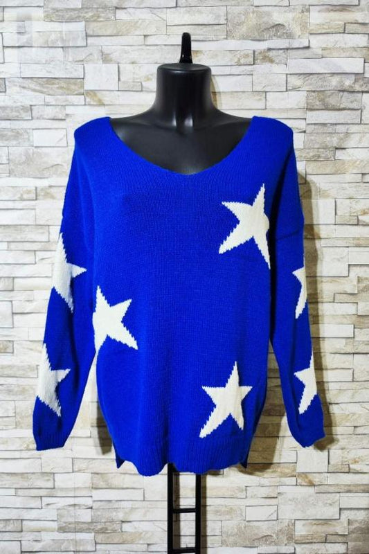 Star Blue and White jumper