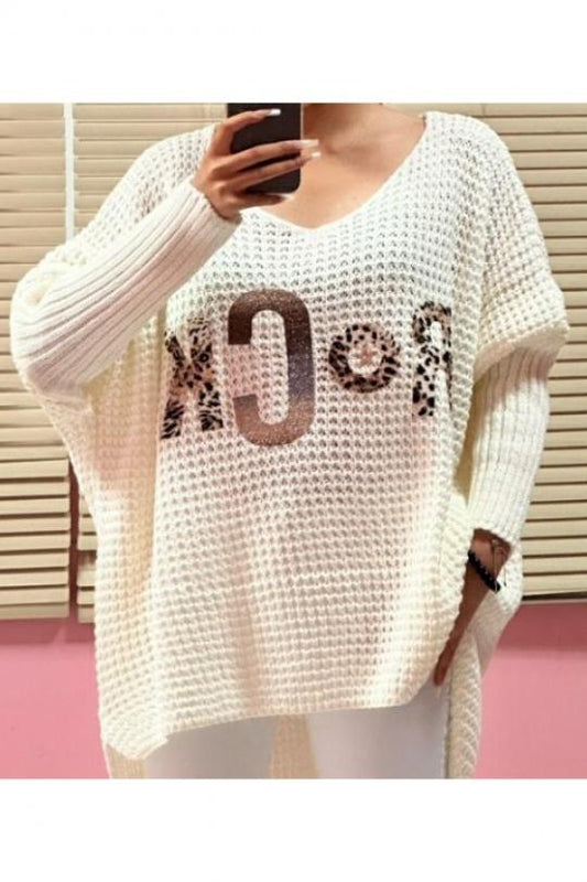 Rock cream oversized jumper