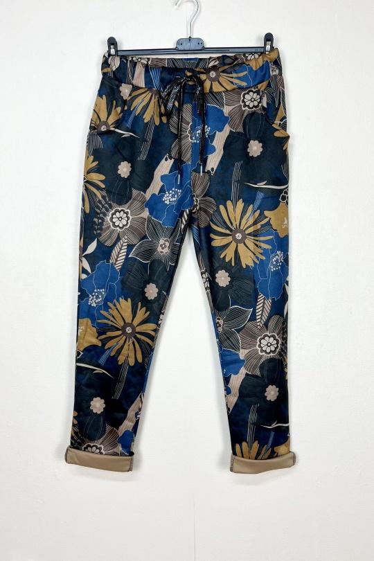 Blue floral joggers