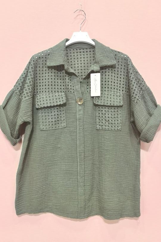 Tessa Khaki blouse