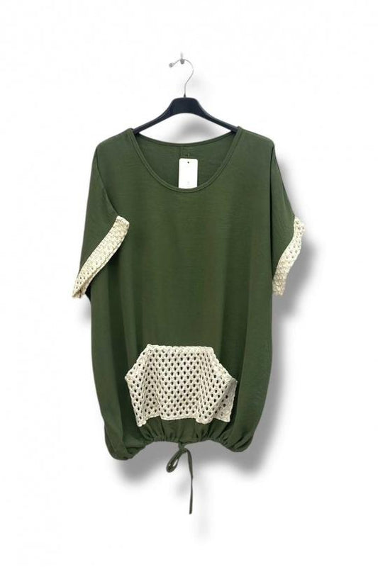 Sarah Khaki plus size top
