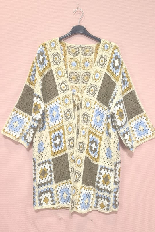Maureen long line crochet cardigane