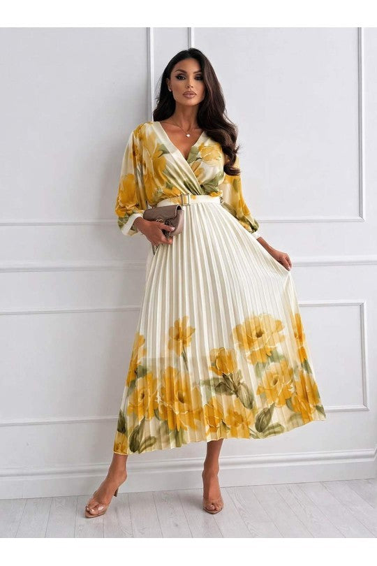 Lou Yellow print dress