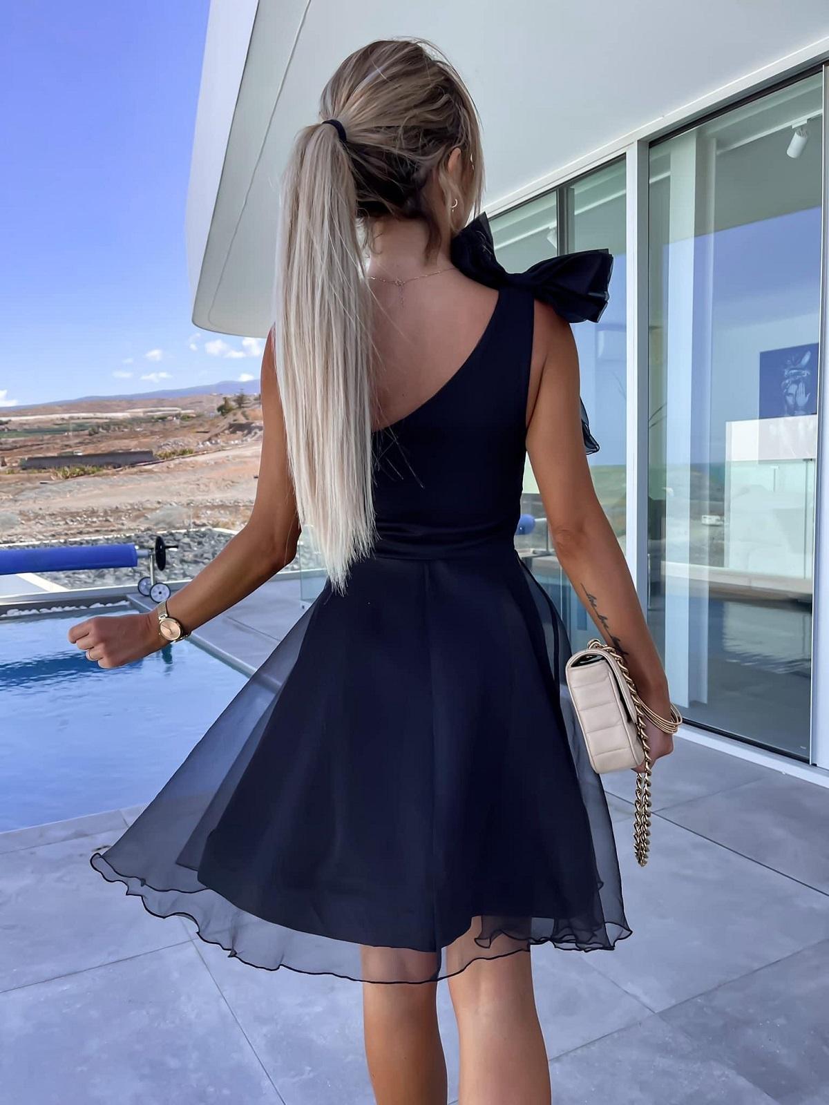 Black one shoulder dress