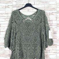 Anna Khaki crochet jumper