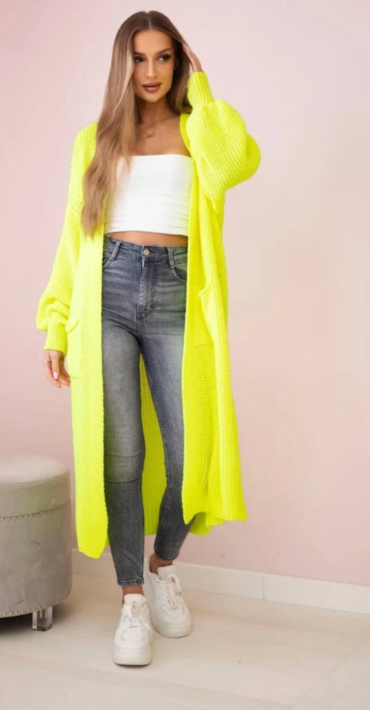 Lime coloured cardigan