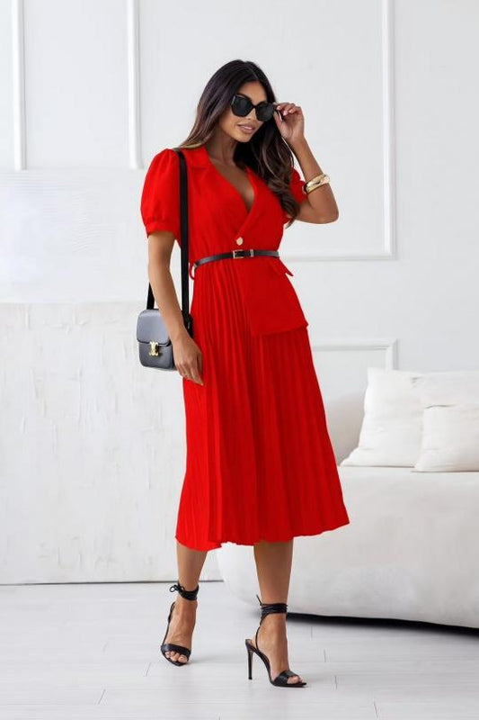 Lynsey Red belted dress