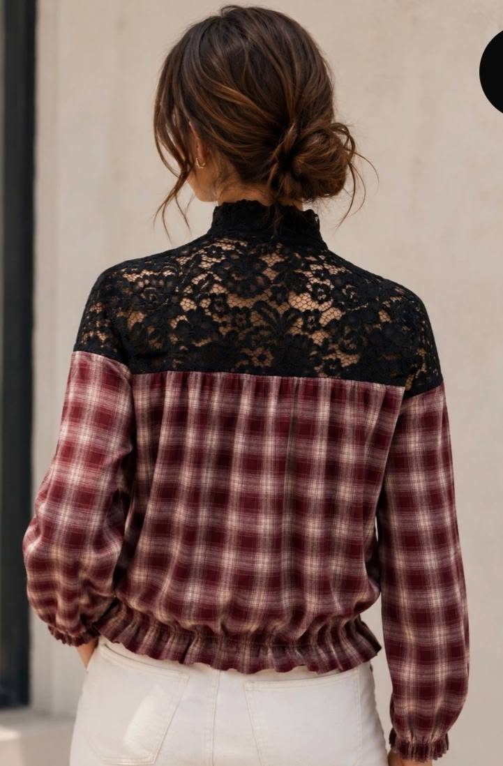 Niamh Burgundy lace jacket