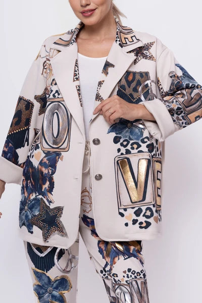 lizzy print blazer
