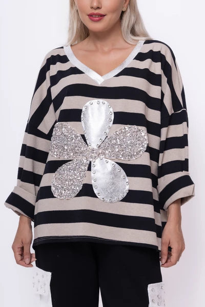 Star Navy flower top