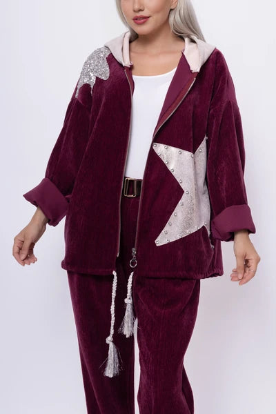 Nina Burgundy jacket